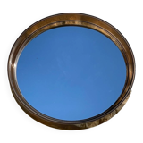 Vintage round smoked plastic mirror, circa 1970s.