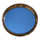 Vintage round smoked plastic mirror, circa 1970s.