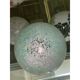 Contemporary Light Green Light Blue and White Swirling Sphere Pendant in Mu