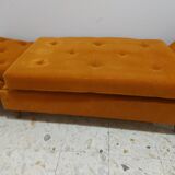 Sofa, daybed art deco, orange velvet