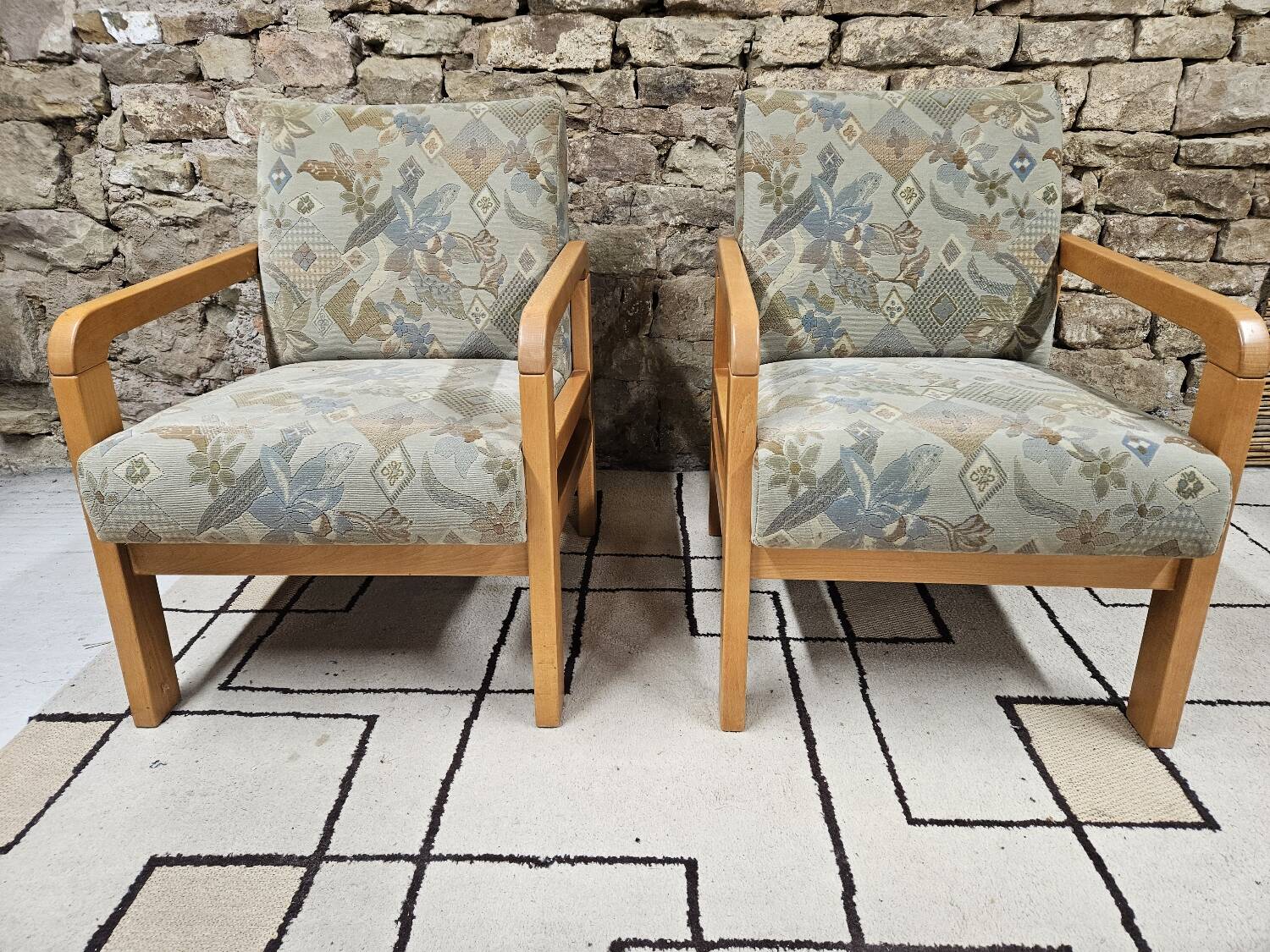 Paire de fauteuil chauffeuse 1970 vintage