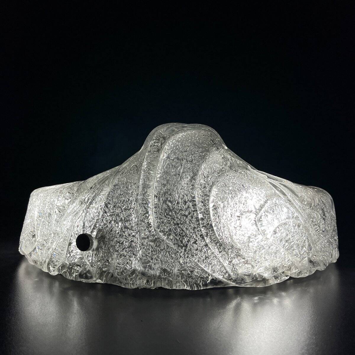 Large frosted glass ceiling lamp attributed to J.T. Kalmar, Austria, 1960s.