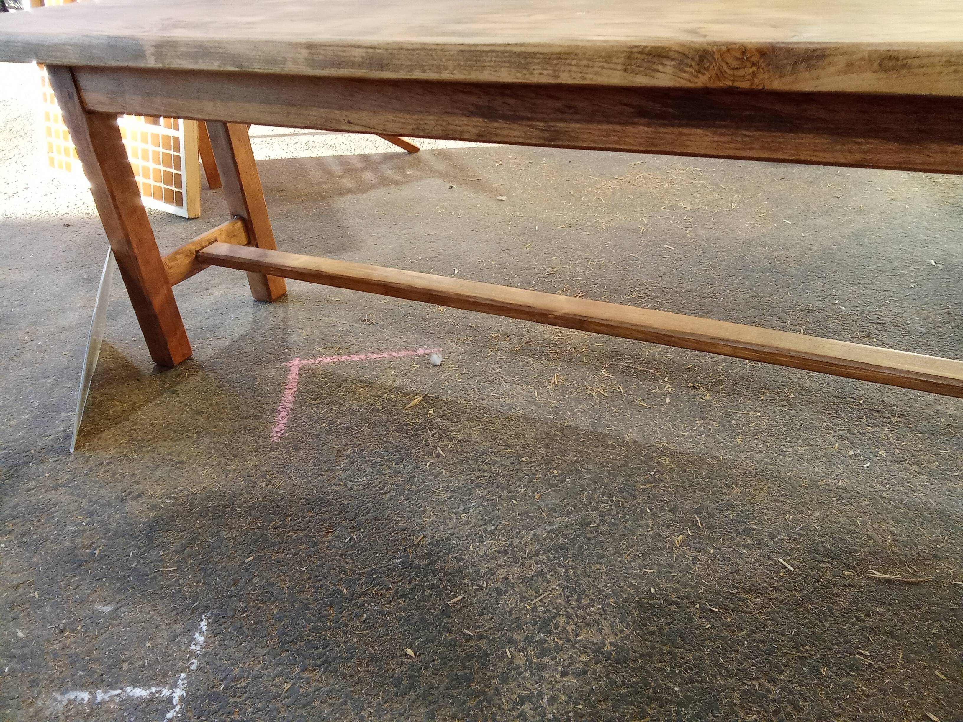 Old rustic oak bench