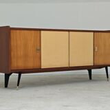 4-door sideboard in light beige and German wood from the 60s