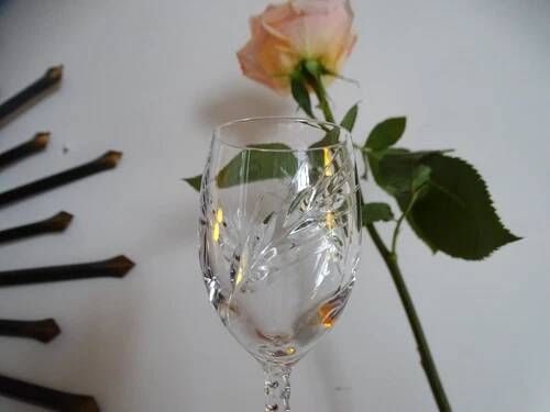 CRISTAL D'ARQUES "Fleury Epi" 6 cooked wine port glasses crystal 7 cl - H 13.5 cm