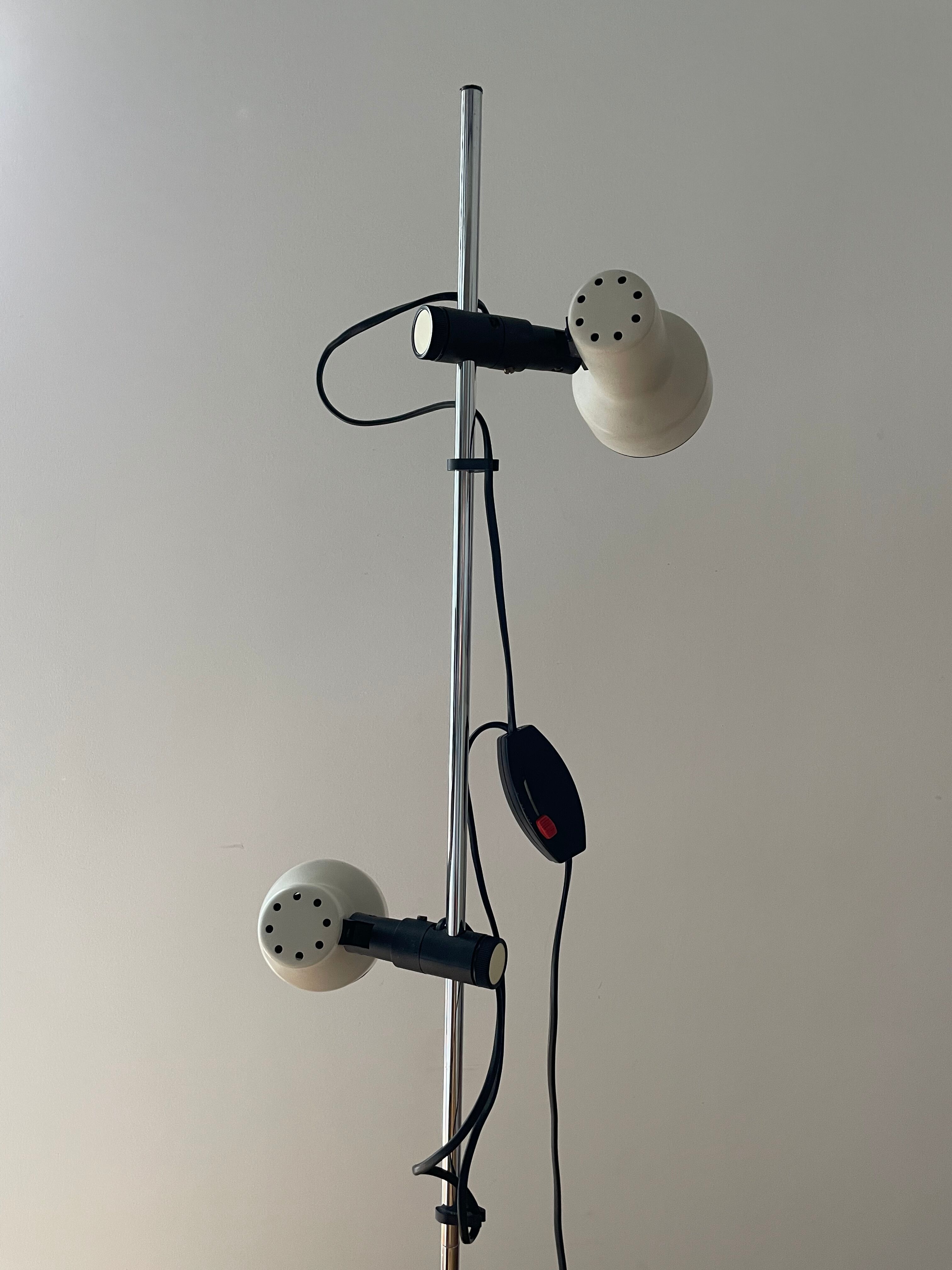 Two-light floor lamp published by Hustadt Leuchten, 1970s