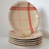 Set de 6 assiettes décor torchon