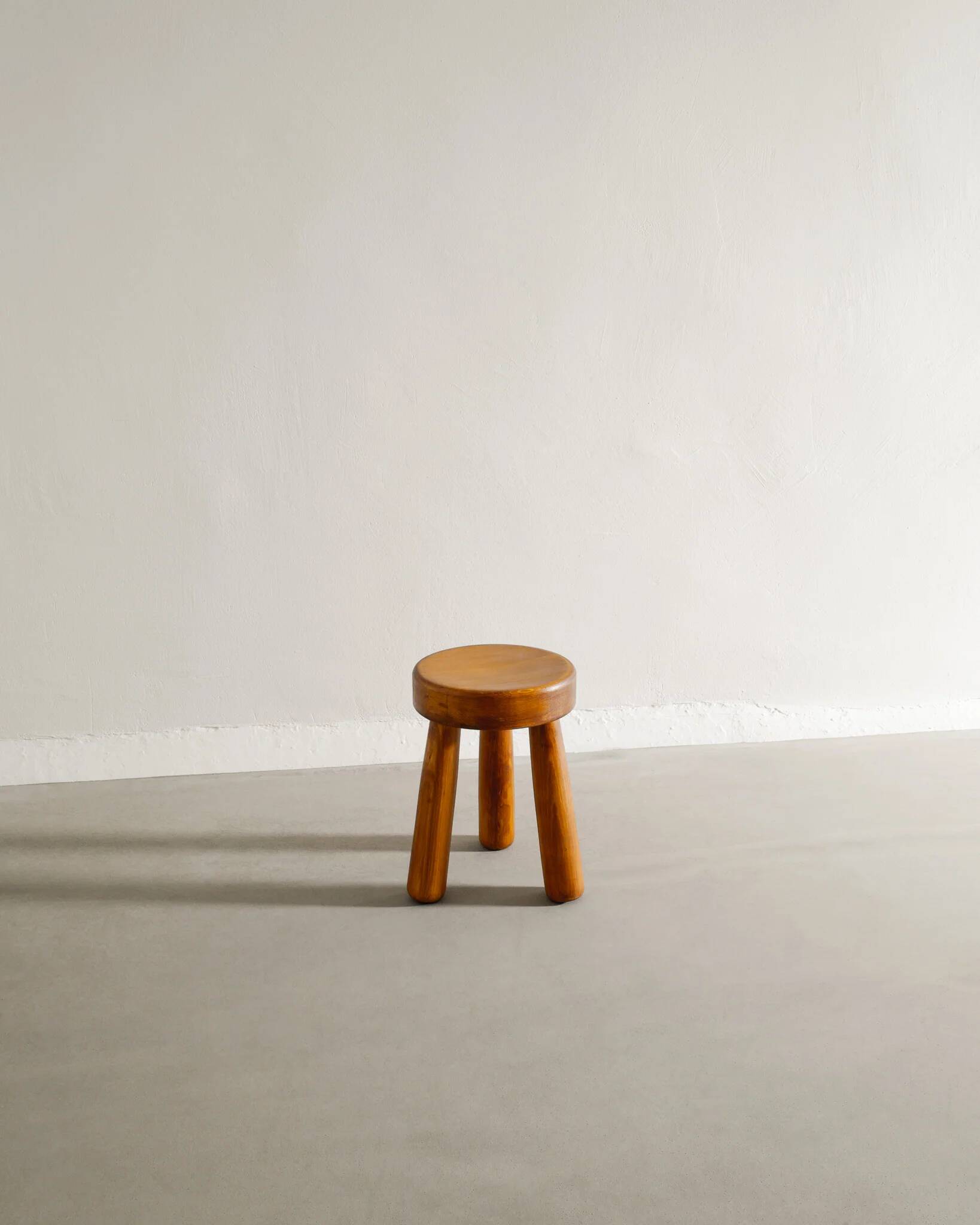 Vintage Swedish Wooden Tripod Low Stool
