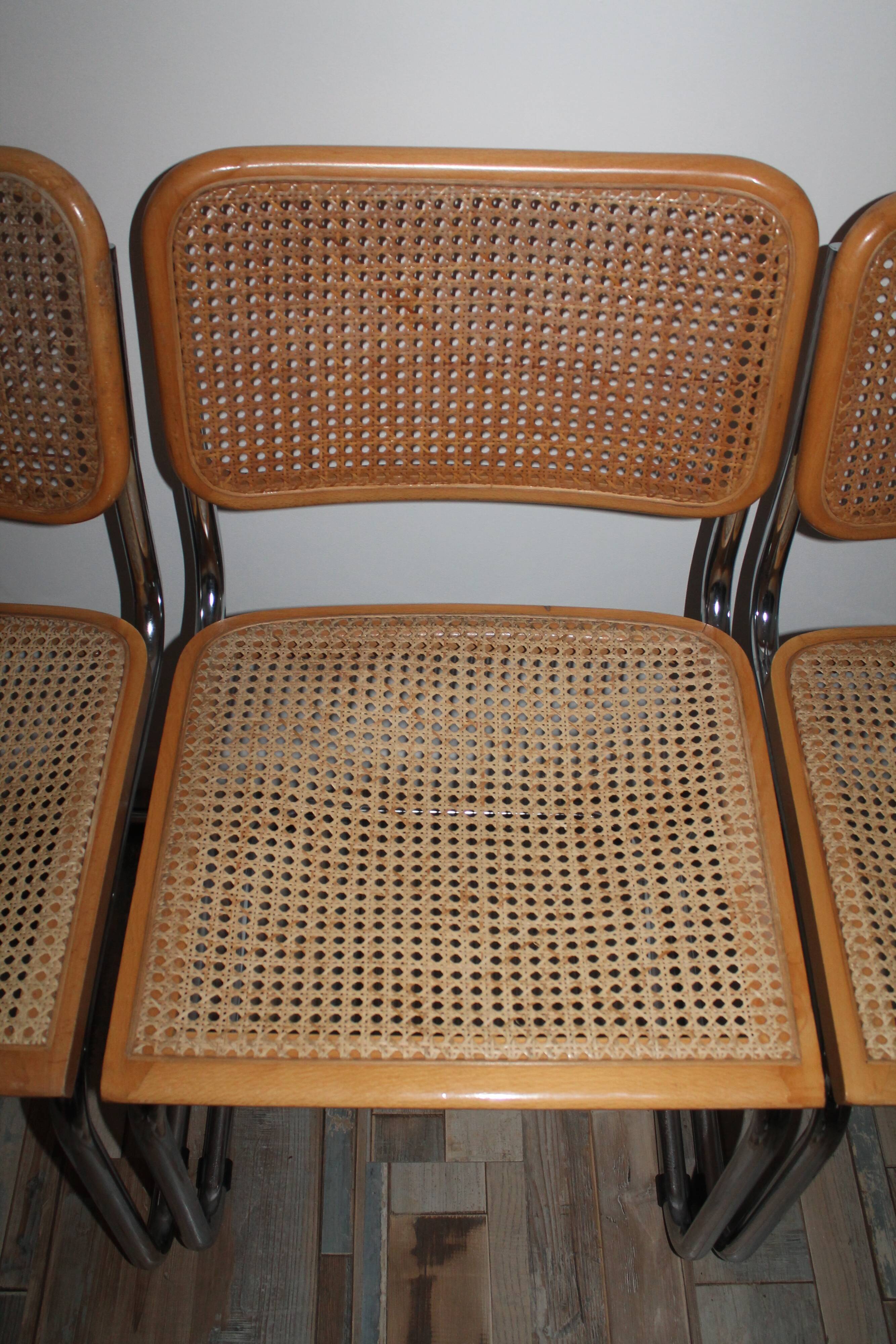 Lot 4 chaises Marcel Breuer Cesca B32