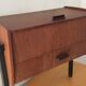 Scandinavian teak sewing bakset from the 1960s