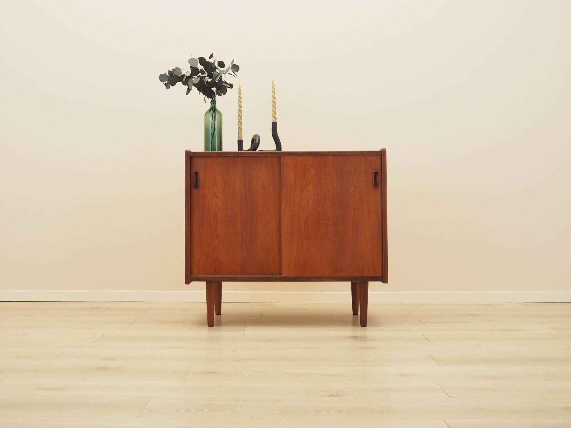Danish Teak Cabinet with Sliding Doors, 1970s