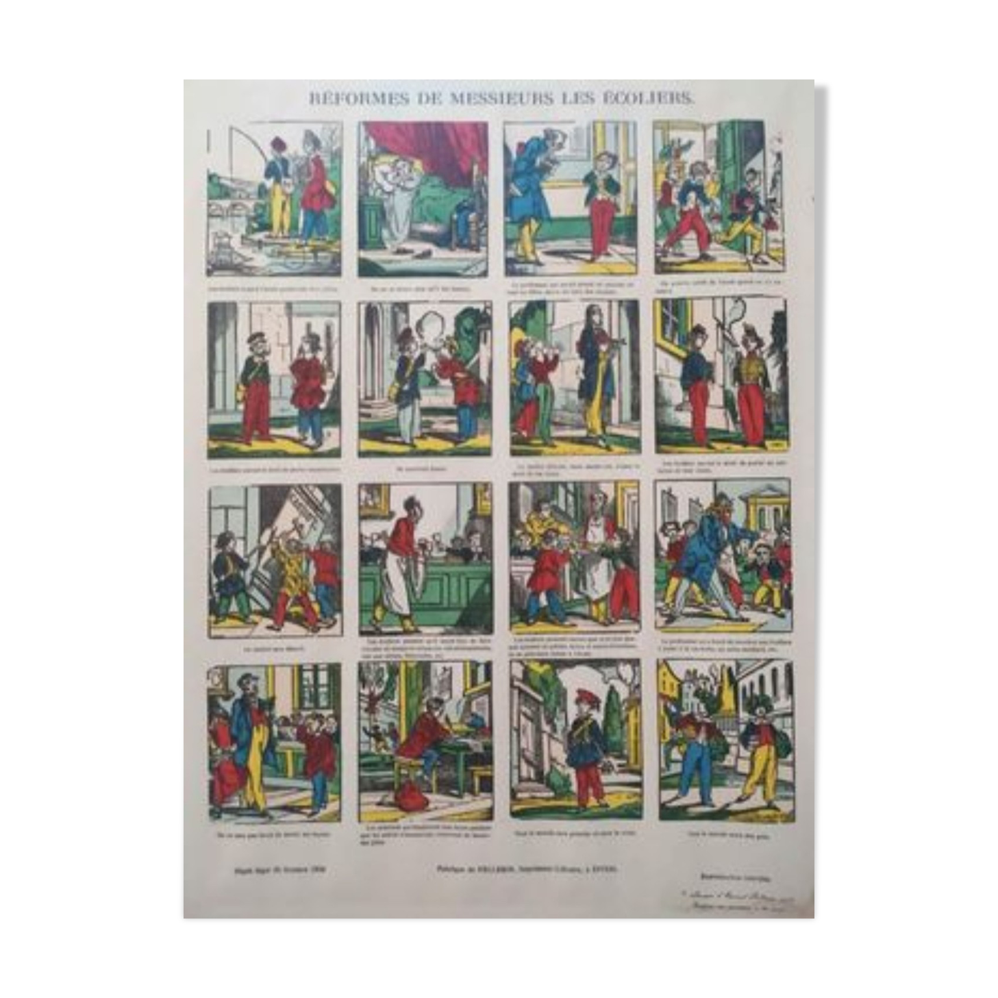 Epinal image reforms of gentlemen schoolchildren