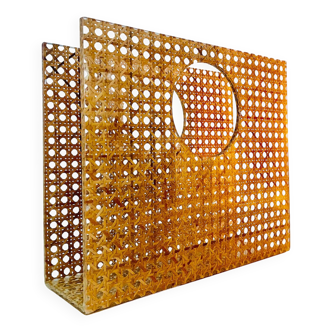 Plexi and cane magazine rack