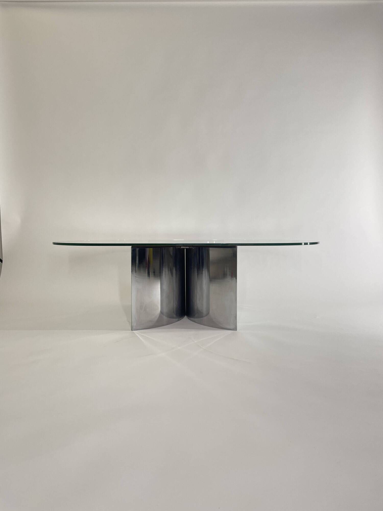 Silvered Crystal Coffee Table Jorn Mod. 3102 by G. Raimondi, Italy