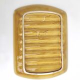 Plat à les asperges en barbotine céramique jaune sarreguemines France vintage