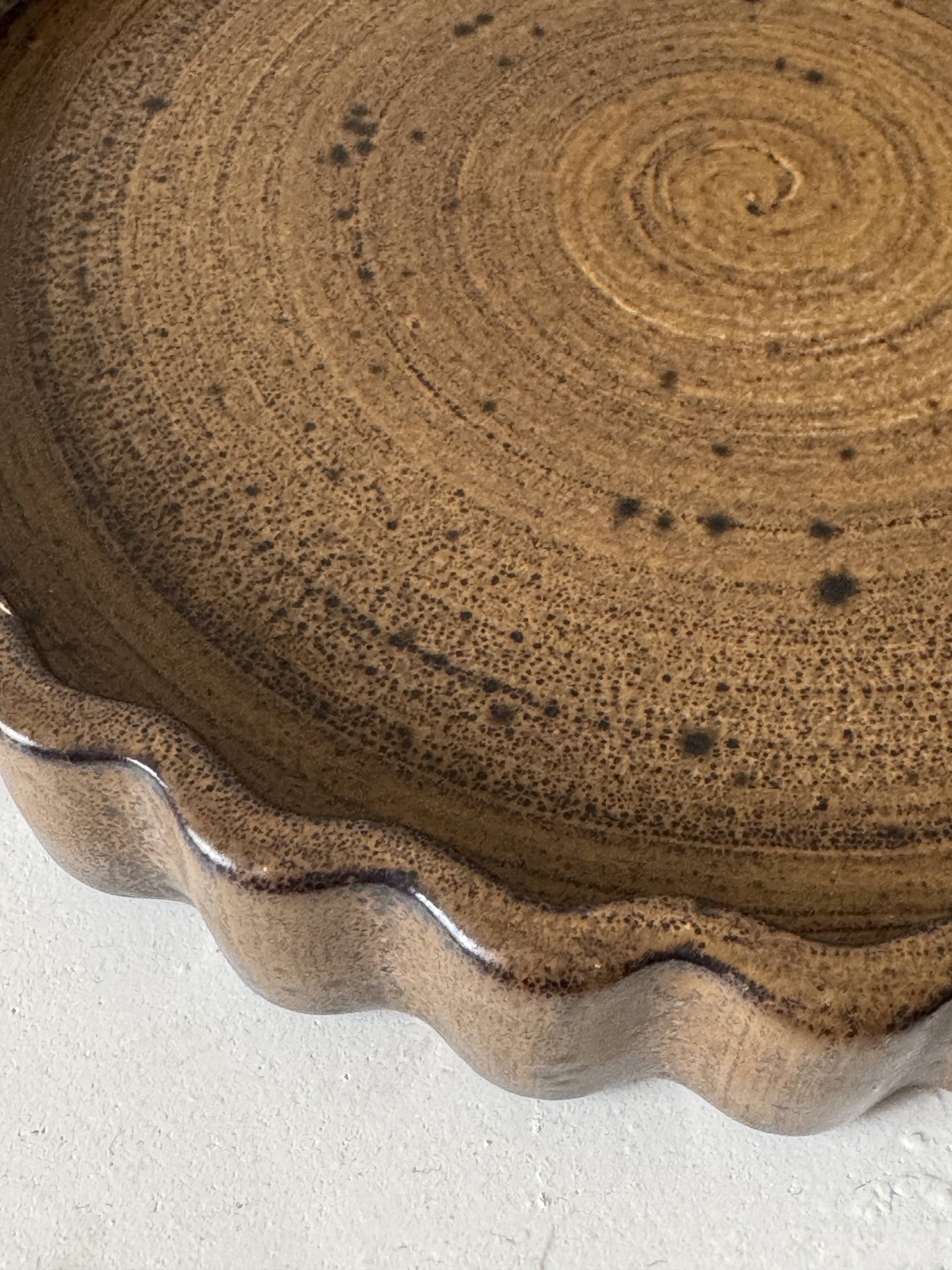 Ceramic pie dish (turned stoneware) France 1960