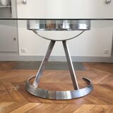 Table Idéee 2000 Eurosteel pied en métal plateau en verre