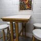 Standing table and 4 high stools Baumann 1990