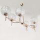 60s brass and glass globes chandelier