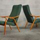 Pair of green armchairs by Antonin Suman for Ton Bystrice (Thonet) year 1960