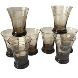 8 smoked glass glasses