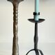Pair of Brutalist Vintage Steel Candlesticks