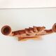Two-headed Scandinavian/vintage 50-60s wooden chandelier