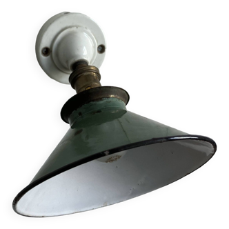 Conical wall light on porcelain base