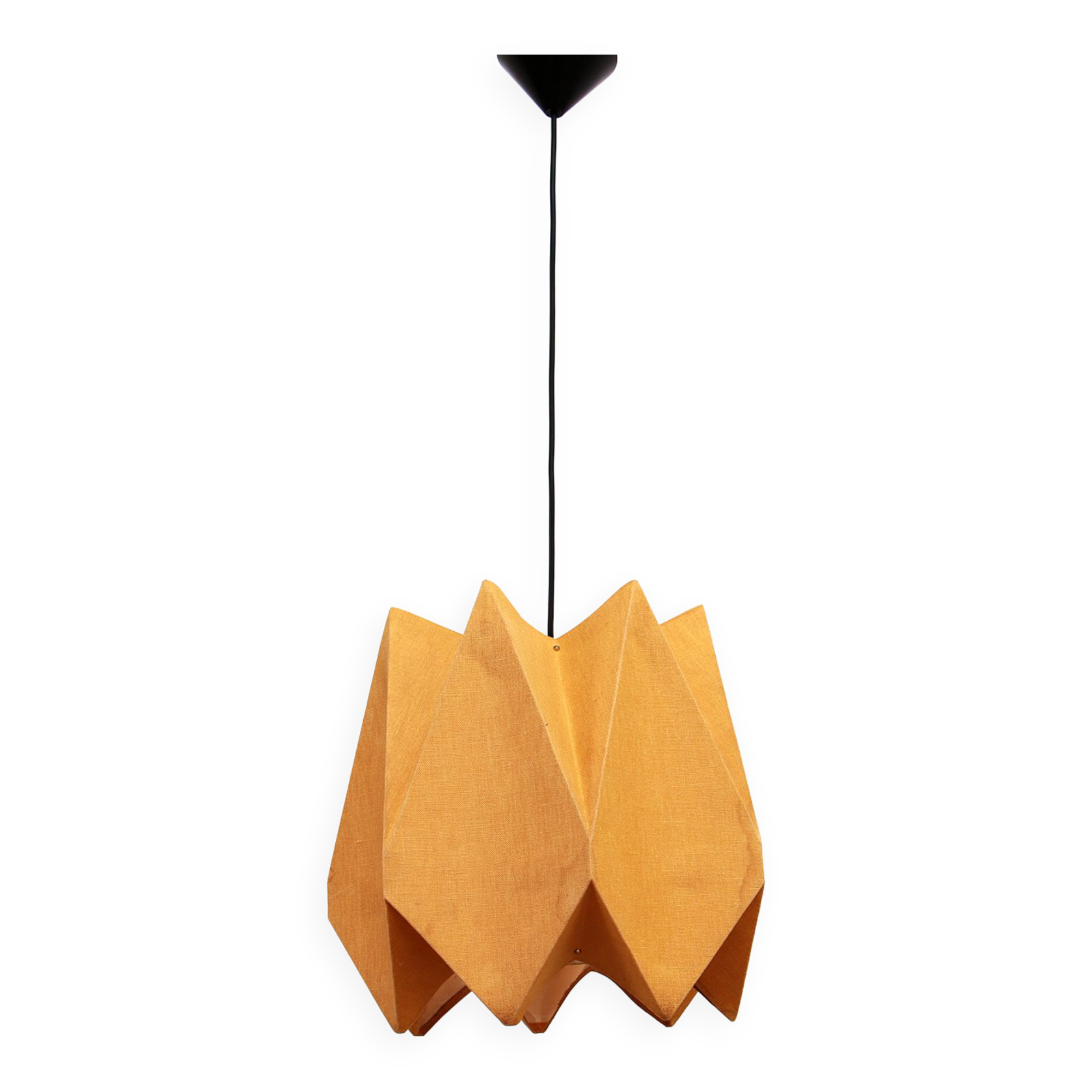 Orange vintage fabric hanging lamp 1960s