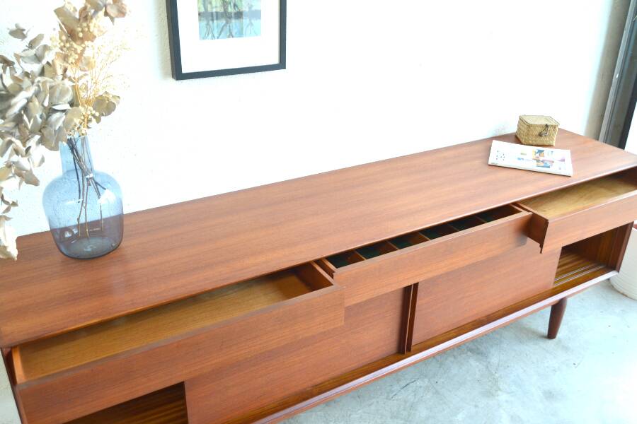Vintage Scandinavian teak sideboard by Younger * 213 cm *