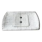 Vintage asparagus dish with drainer in barbotine faience - Niderviller