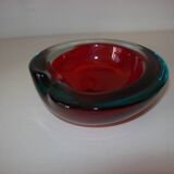 Cendrier en verre de Murano Sommerso