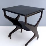 Black Ebonized Beech Serving Cart in the Style of Ico Parisi, Italy