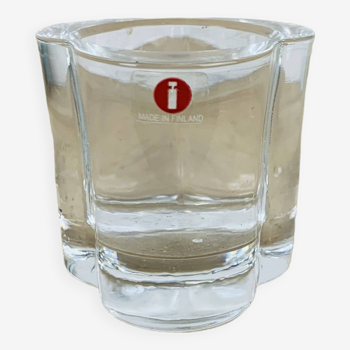 Bougeoir iittala en verre figurant un trèfle