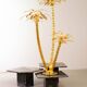 Exquisite Italian Golden Palm Tree Floor Lamp with 3 Sparkling Branches 70s
