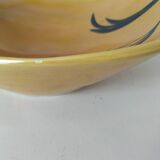 Vintage navette cup by Socram – stylized floral decoration, iridescent caramel