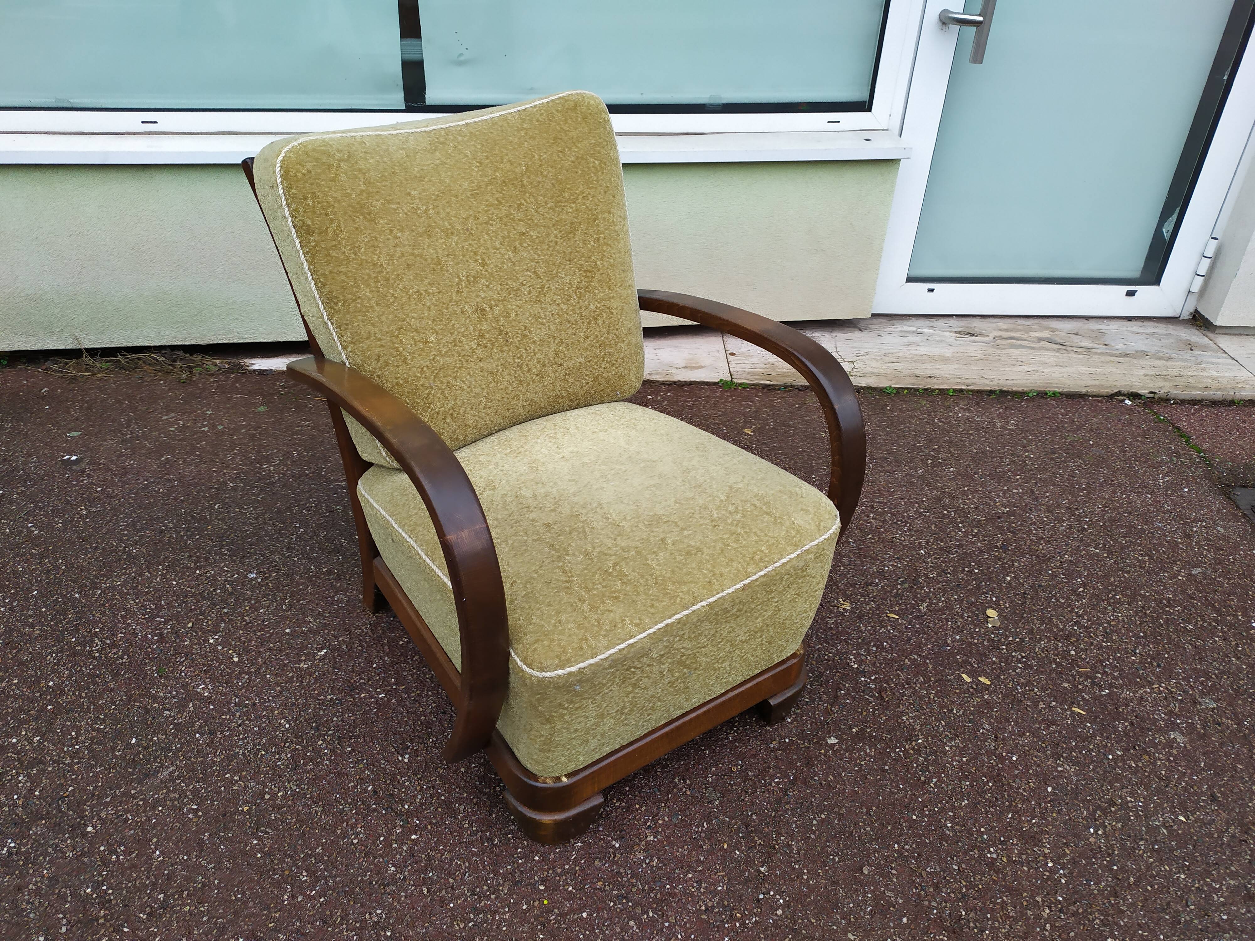 Cocktail Armchair - Esprit Club - Art Deco - Old