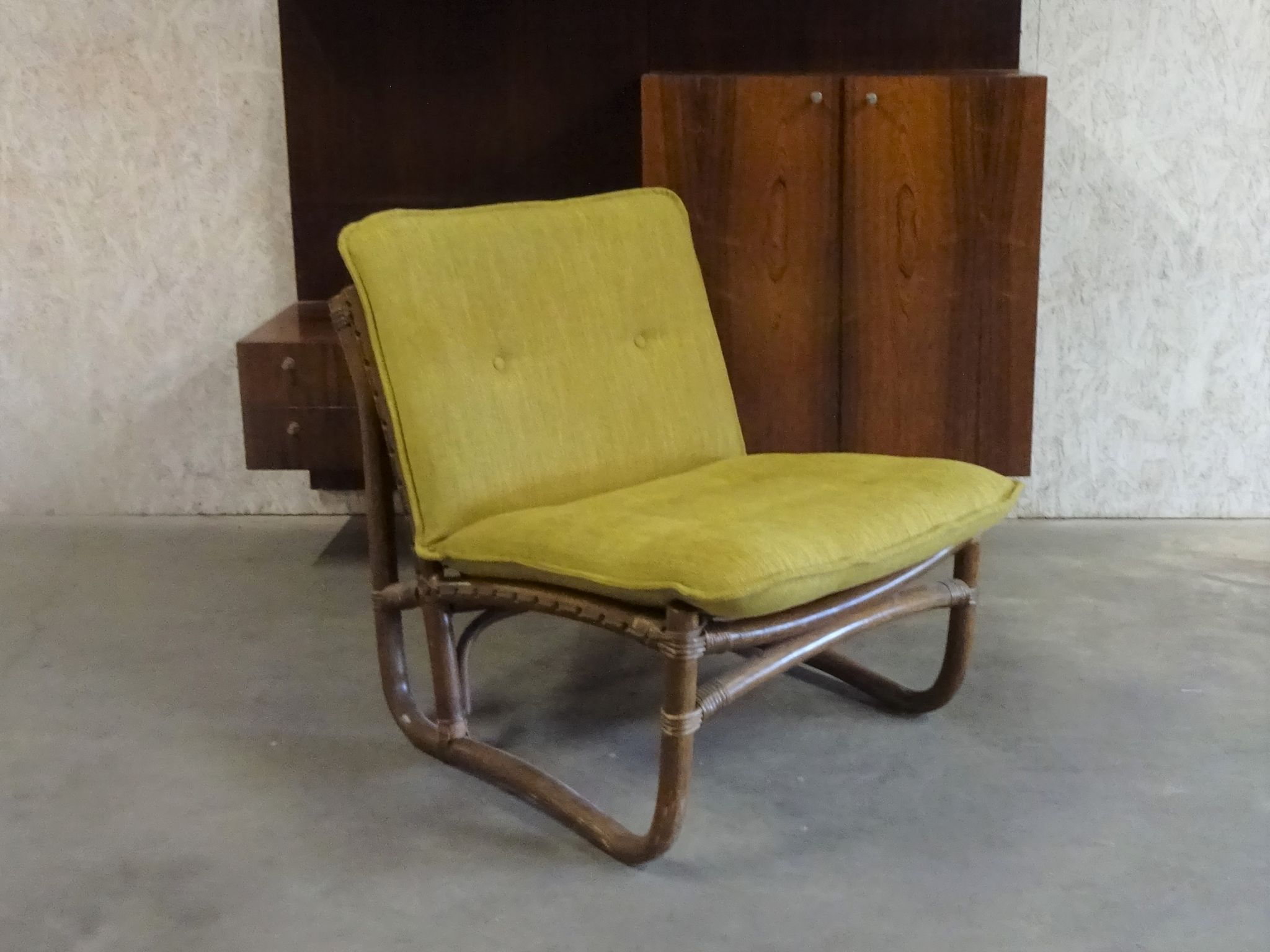 Bamboo, Rattan en Canvas Lounge Chairs from Van Sun Expo LTD, Norway, 1960s, Set of 2