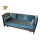 Vintage Louis XVI style blue velvet sofa