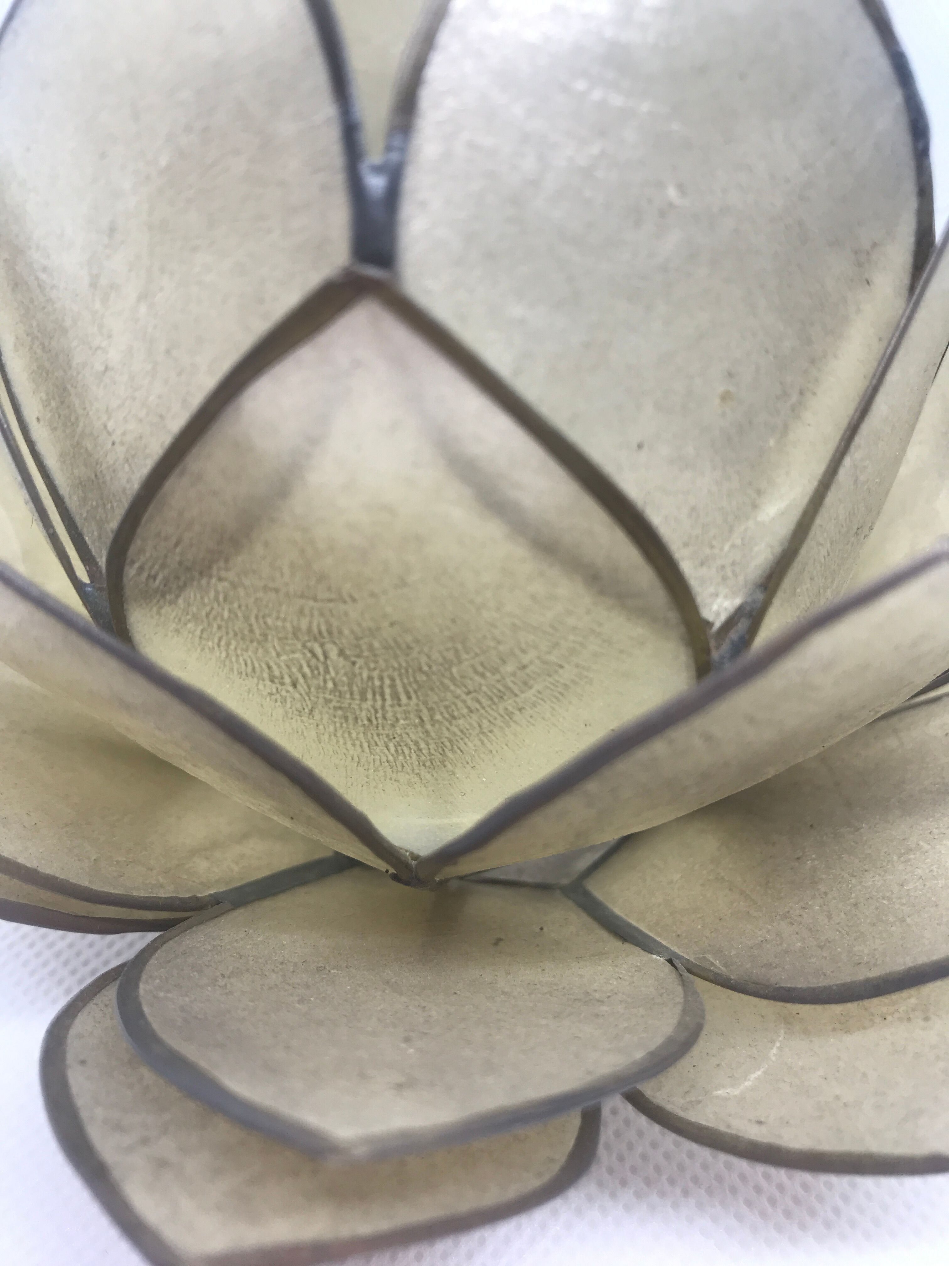 Mother-of-pearl flower and brass