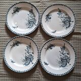Ste Amandinoise Louis XV iron earth blue green dinner plates