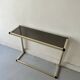 Console table in real brass and smoked glass, Italy 1970