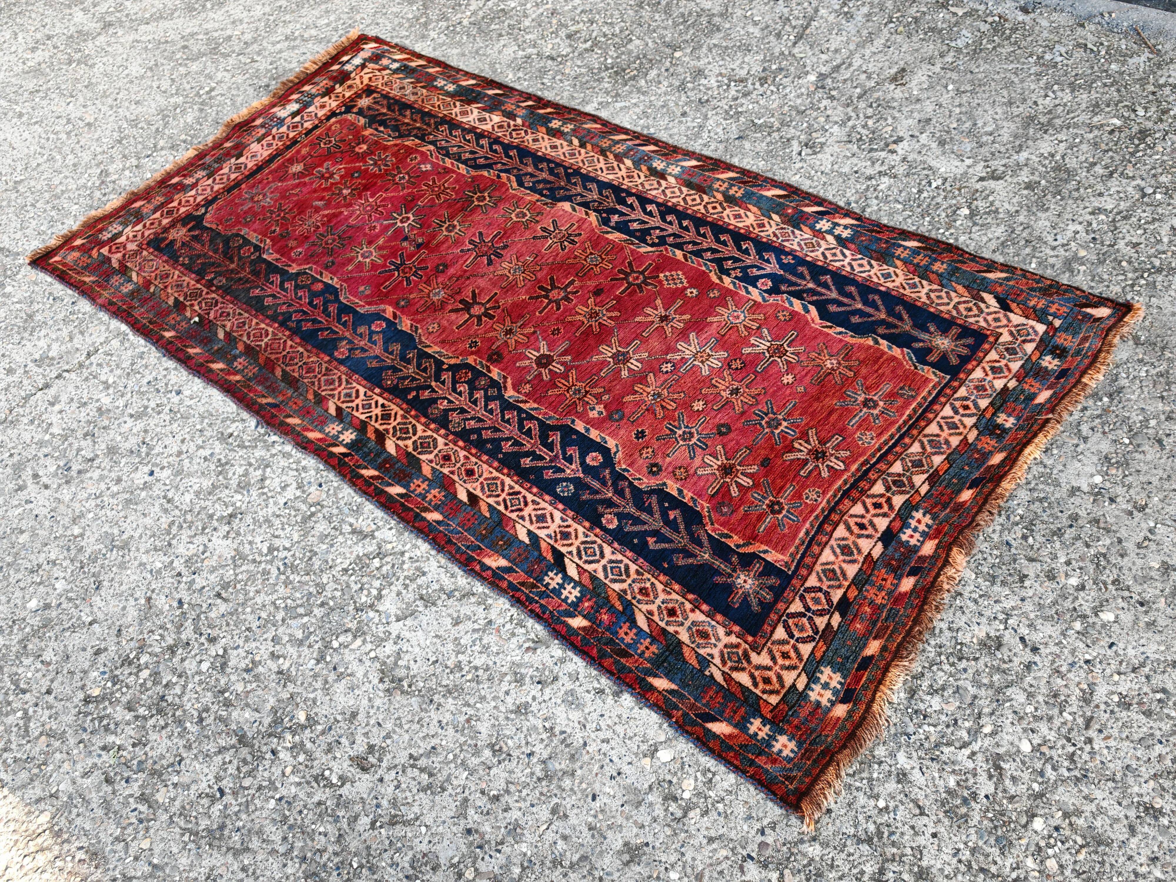 Vintage Persian Luri rug wool from the 1950s