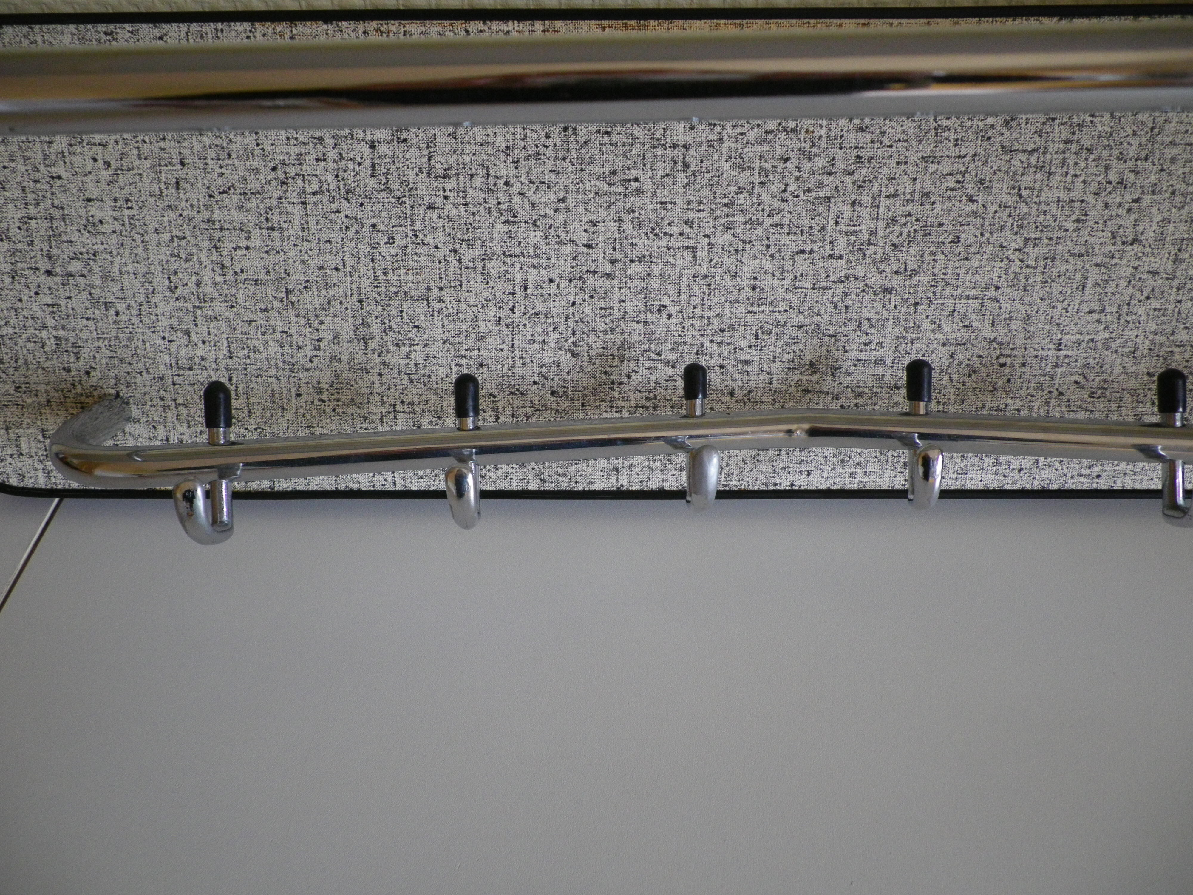 Chromed metal wall coat rack 1960
