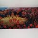 Antique lacquered wooden panel "The Temple of Angkor" 1920