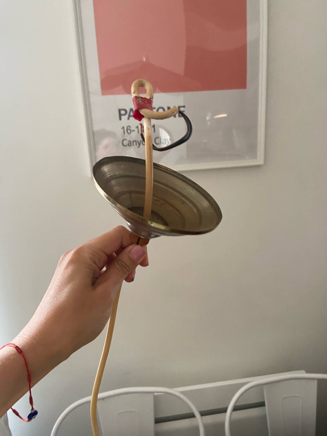 Opaline ball pendant light vintage 50s/70s