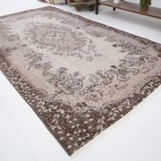 Brown floral turkish area rug, 208x115cm