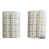 Curved White Murano Sconces