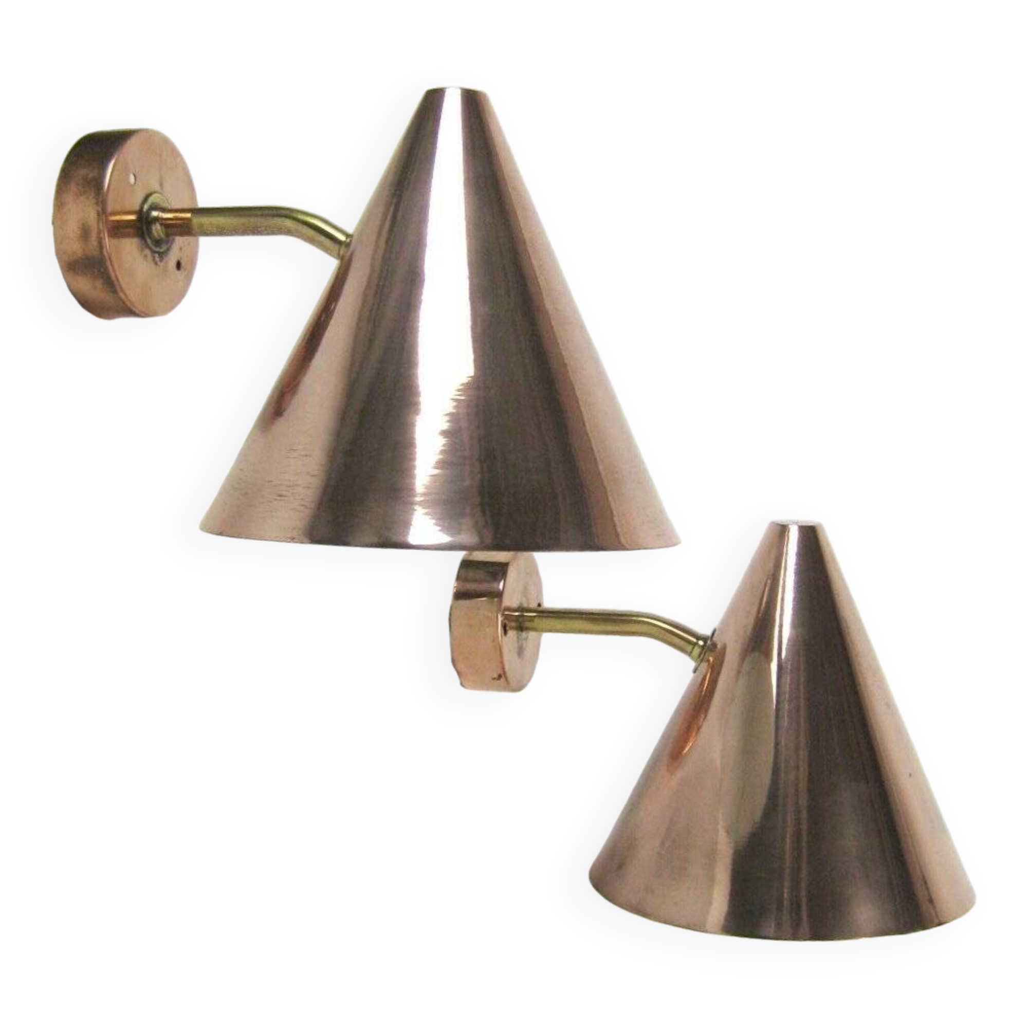 Cone Shaped Wall Lights in Copper and Brass by Hans-Agne Jakobsson – Iconic Scandinavian Design