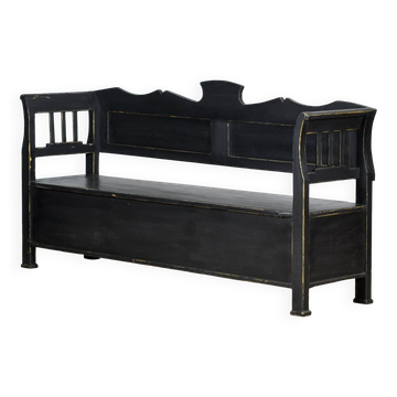 Antique pine drop-top bench, 1900s